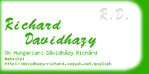 richard davidhazy business card