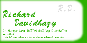 richard davidhazy business card